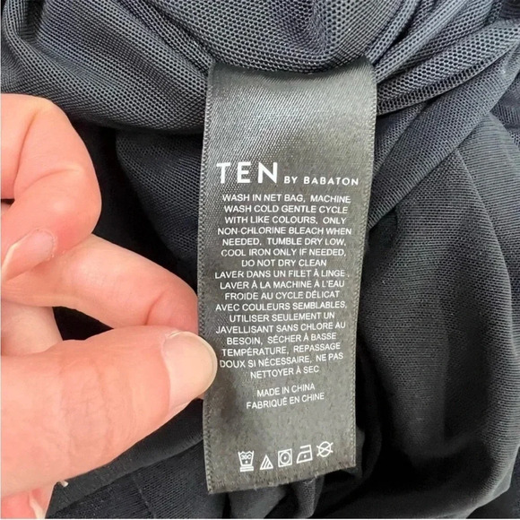 Aritzia Ten by Babaton Luxor MIDI Dress Black Ruched Size 10 B38 - Picture 9 of 10